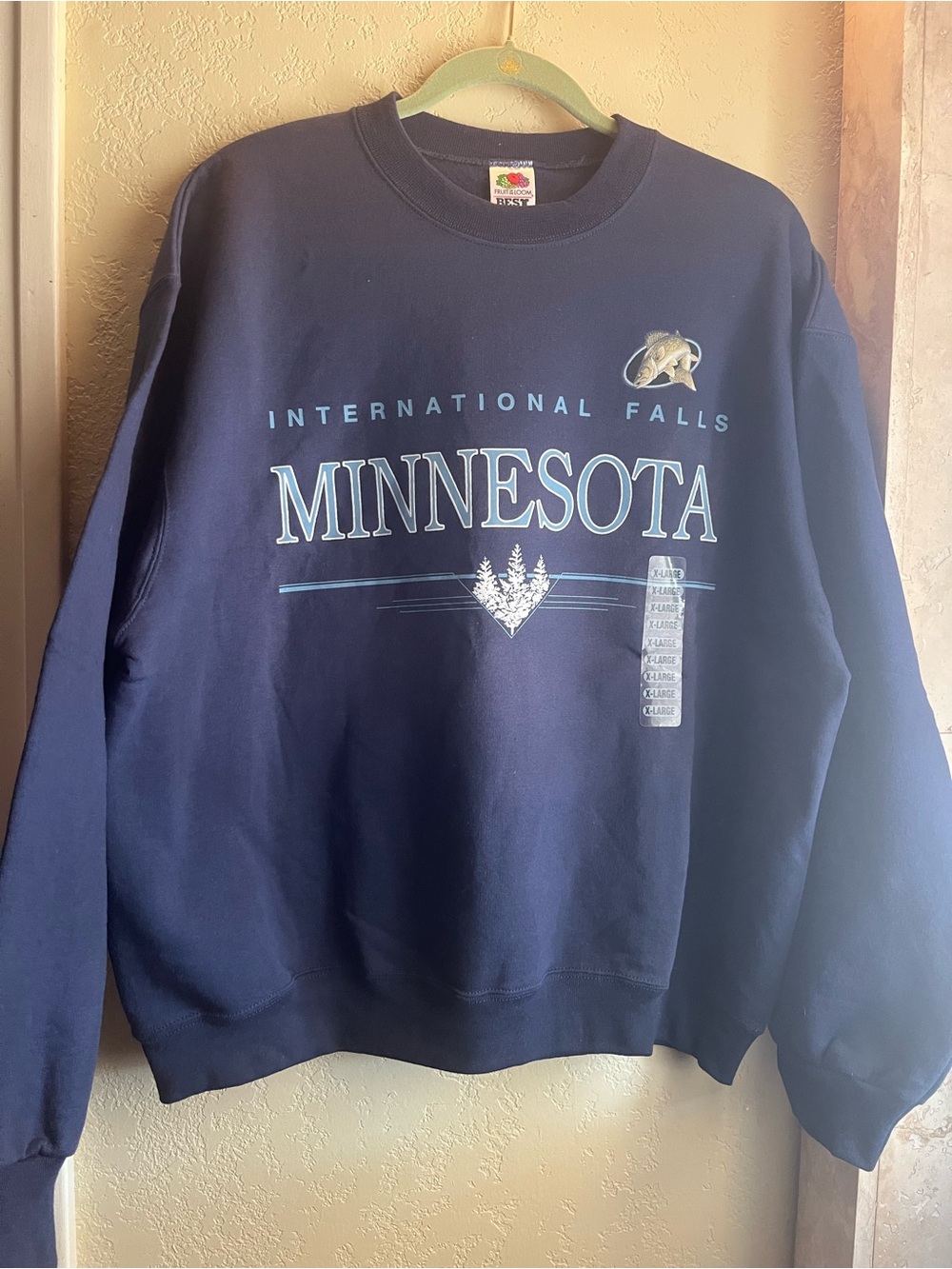 Fruit of the Loom Navy Minnesota International Falls Crewneck Sweatshirt